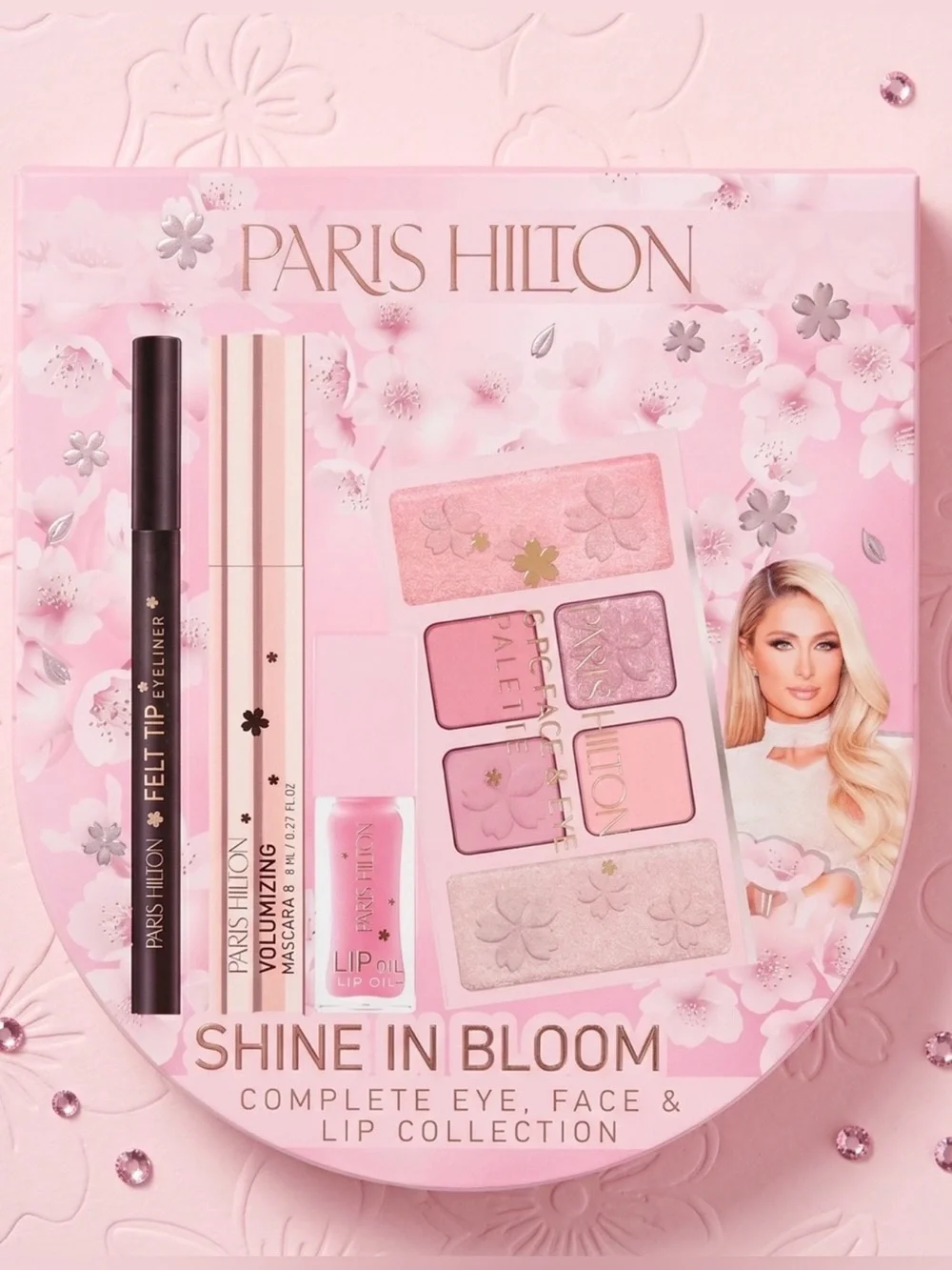 Paris Hilton Shine in Bloom Pink Eye, Face & Lip Palette